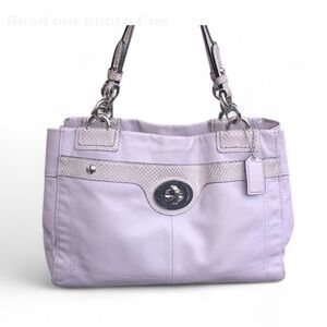 Coach Penelope Satchel
Shoulder Bag - Lilac Leather w/ Exotic Trim